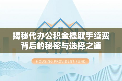 二林揭秘代办公积金提取手续费背后的秘密与选择之道