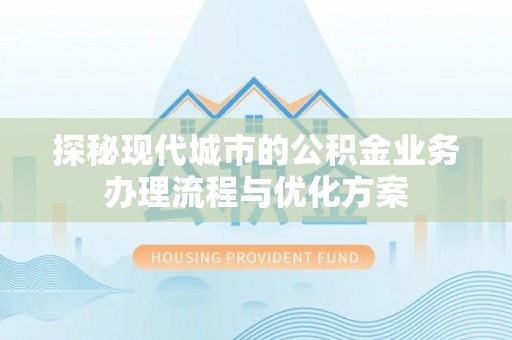 二林探秘现代城市的公积金业务办理流程与优化方案