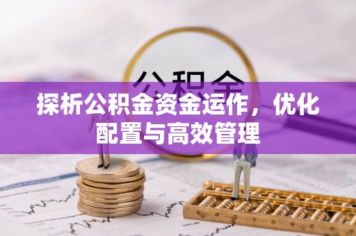 二林探析公积金资金运作，优化配置与高效管理